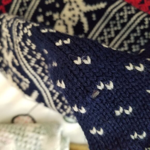 Dale Norway Blue Fair Isle Reindeer Chunky Wool Cardigan Sweater sz S 40 Unisex - Picture 14 of 15